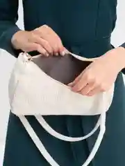 Белый женская вельветовая сумка-багет на плечо, с двумя ремешками, на прогулку