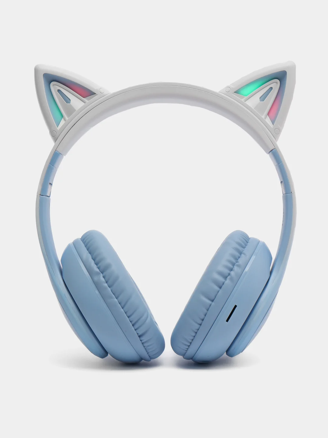 Голубой беспроводные наушники hoco W42 Cat ear, полноразмерные детские наушники
