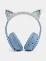 Голубой беспроводные наушники hoco W42 Cat ear, полноразмерные детские наушники