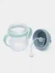 Бирюзовый бутылка  непроливайка для воды "Зверята", 280 мл, бутылка для питья детская, поильник