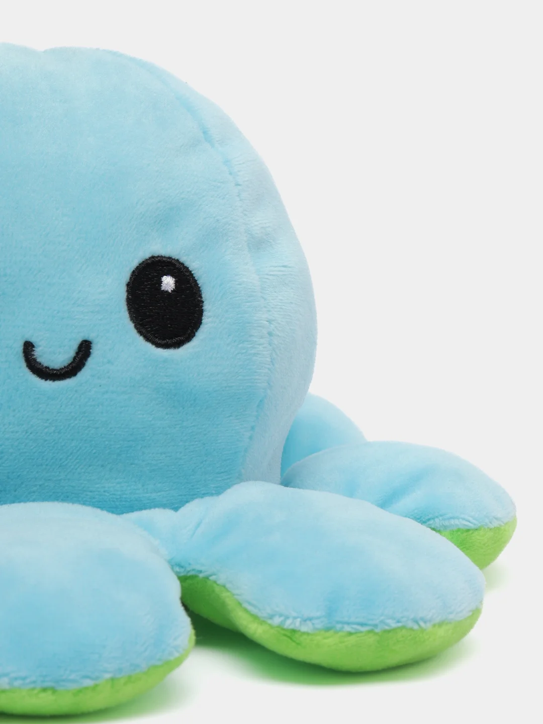 Светло-синий игрушка осьминог перевёртыш, мягкая, двусторонний, 20*10 см