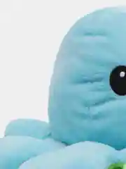 Светло-синий игрушка осьминог перевёртыш, мягкая, двусторонний, 20*10 см