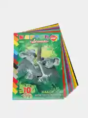 Зеленый картон цветной А4, мелованный, 10 л