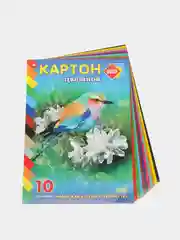 Лавандовый картон цветной А4, мелованный, 10 л