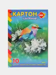 Лавандовый картон цветной А4, мелованный, 10 л