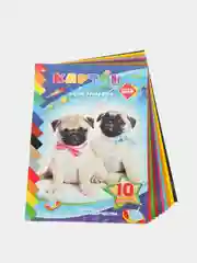 Голубой картон цветной А4, мелованный, 10 л