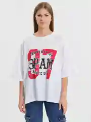 Белый женская футболка свободного кроя oversize
