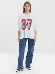 Белый женская футболка свободного кроя oversize