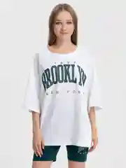 Зеленый женский спортивный костюм: футболка и велосипедки с принтом "BROOKLYN"