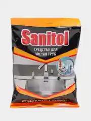 Антизасор Sanitol эффективное гранулированное средство для удаления засора в трубах, 90 гр