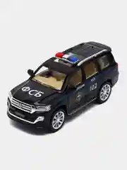 Белый машина металлическая Toyota Land Cruiser полиция, инерционная, с озвучкой, 20 см