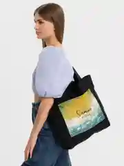 Лазурный большой шоппер-сумка, 100% хлопок