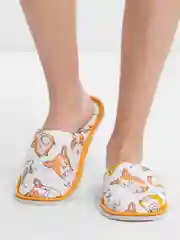 Белый тапочки домашние женские, корги