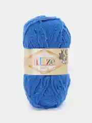 Синий пряжа плюшевая Alize Softy, микрополиэстер, 50 г, 115 м