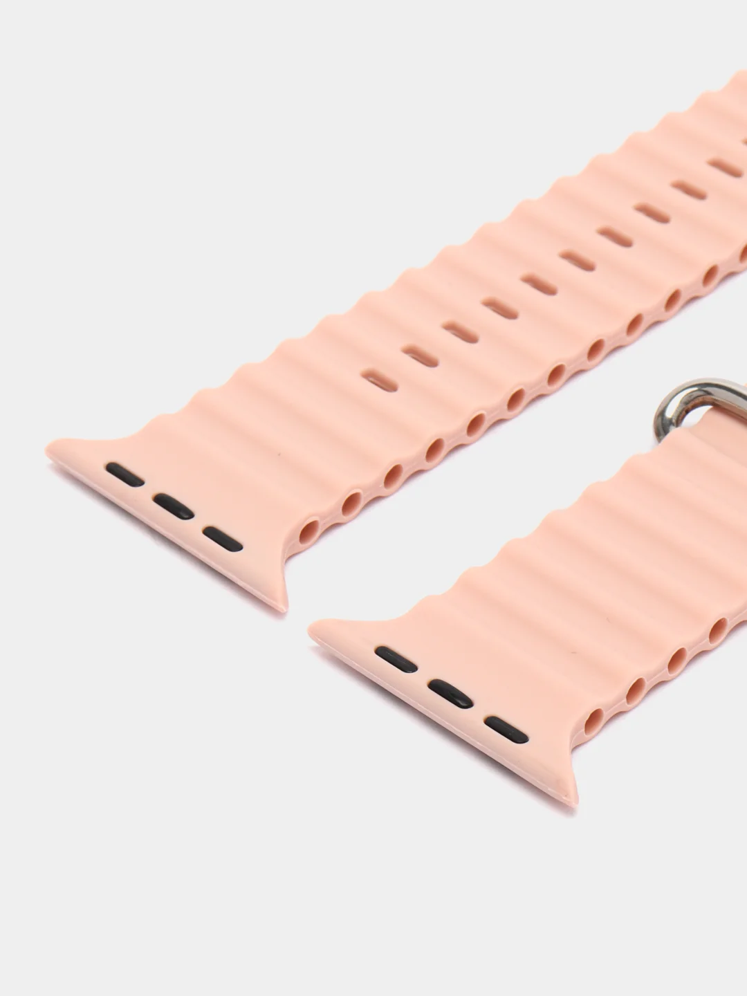 Розовый ремешок для часов Apple Watch 42, 44, 45, 49 мм, Ocean band, ULTRA, силикон