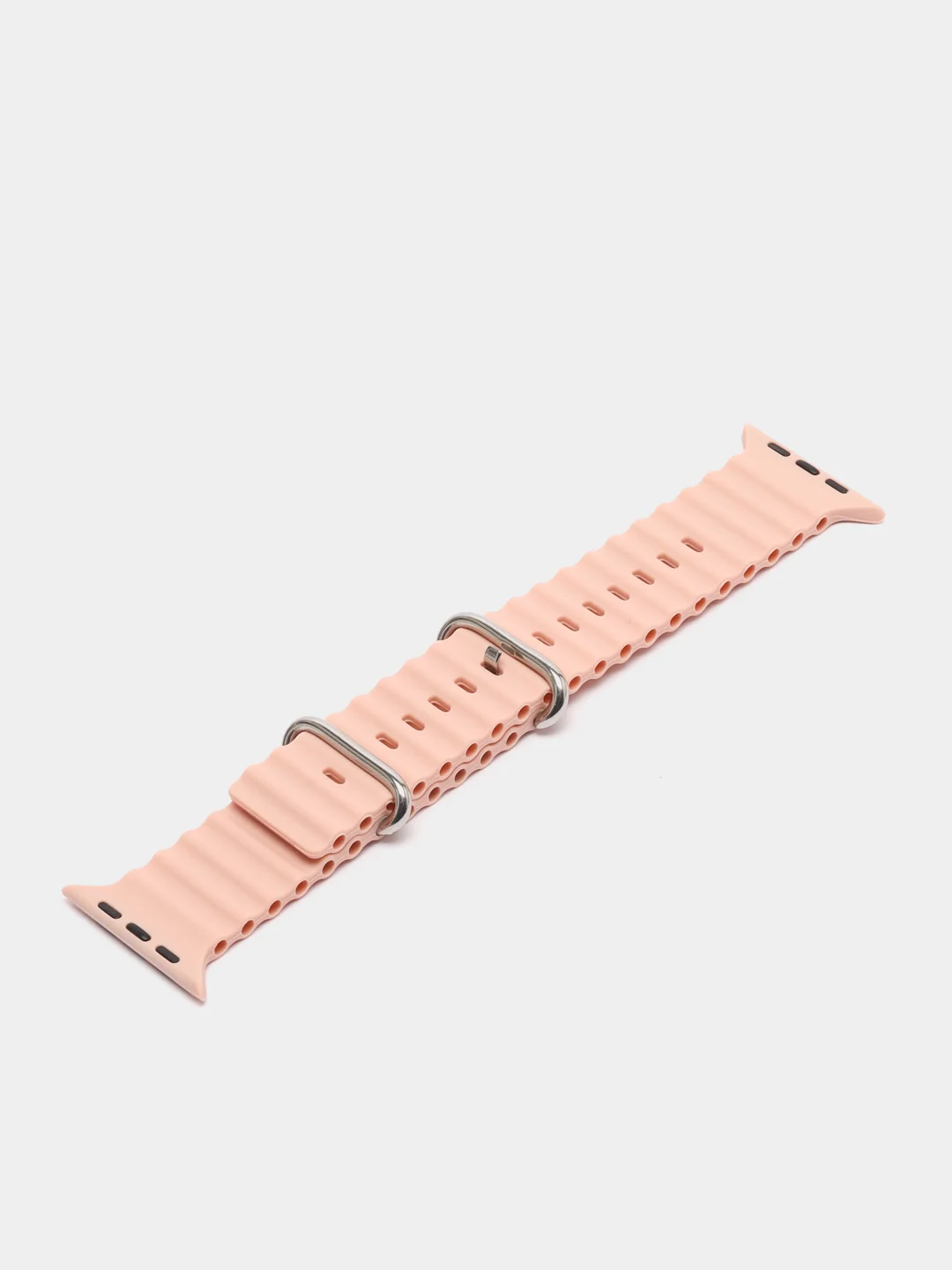 Розовый ремешок для часов Apple Watch 42, 44, 45, 49 мм, Ocean band, ULTRA, силикон