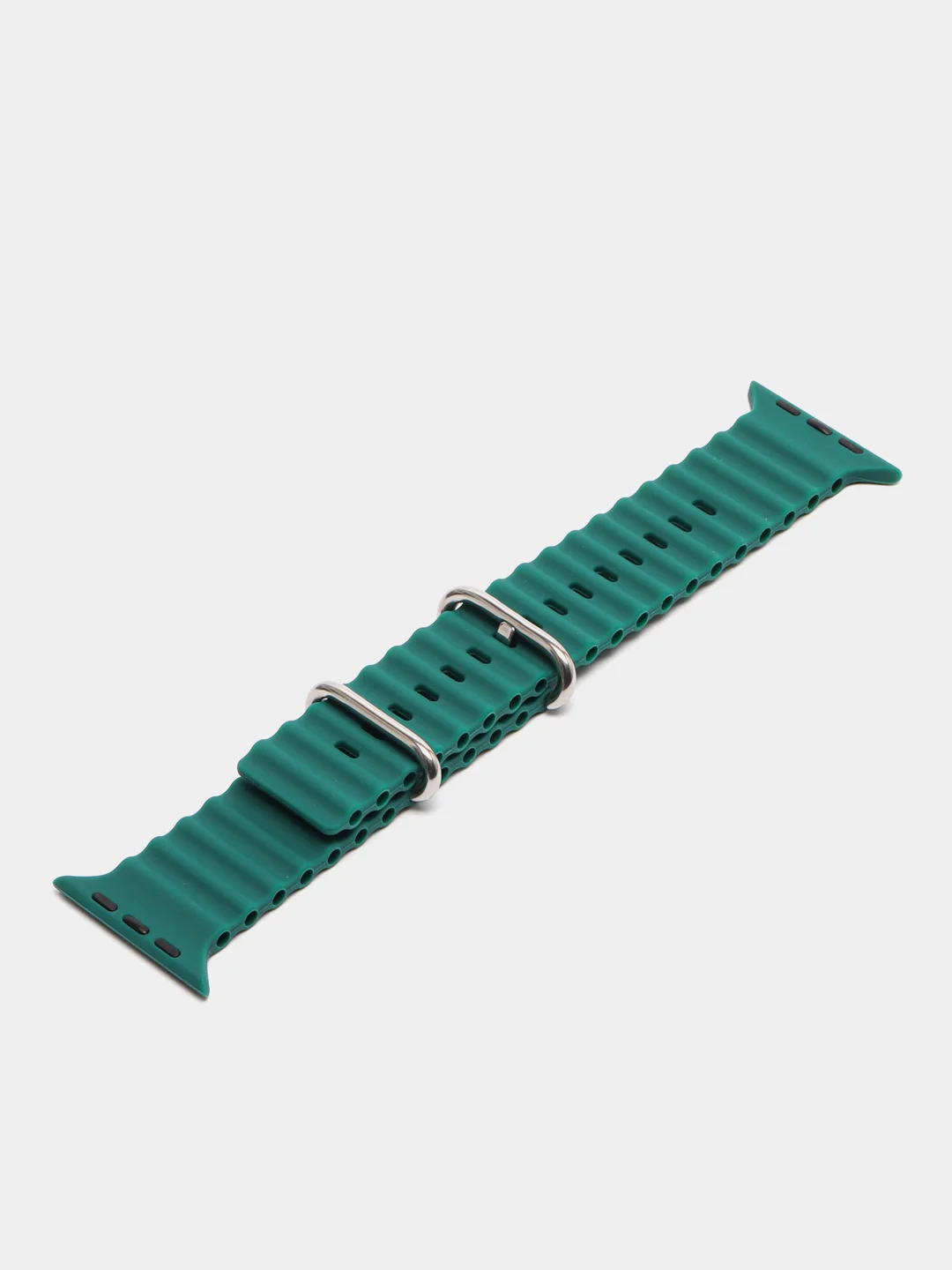 Тёмно-зелёный ремешок для часов Apple Watch 42, 44, 45, 49 мм, Ocean band, ULTRA, силикон