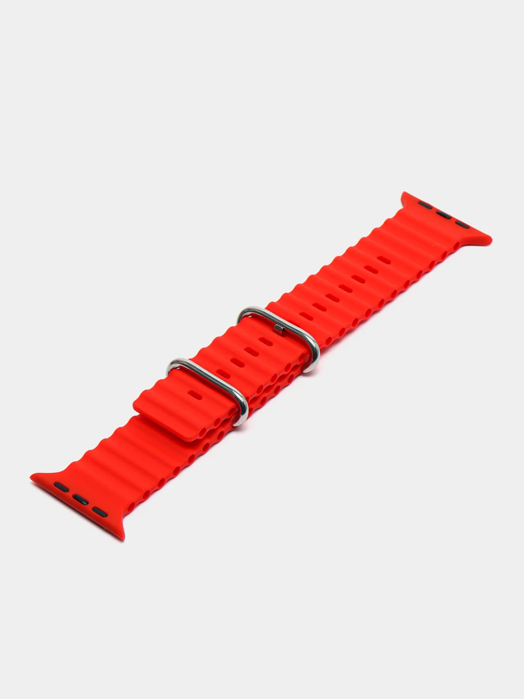 Алый ремешок для часов Apple Watch 42, 44, 45, 49 мм, Ocean band, ULTRA, силикон