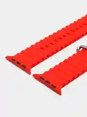 Алый ремешок для часов Apple Watch 42, 44, 45, 49 мм, Ocean band, ULTRA, силикон