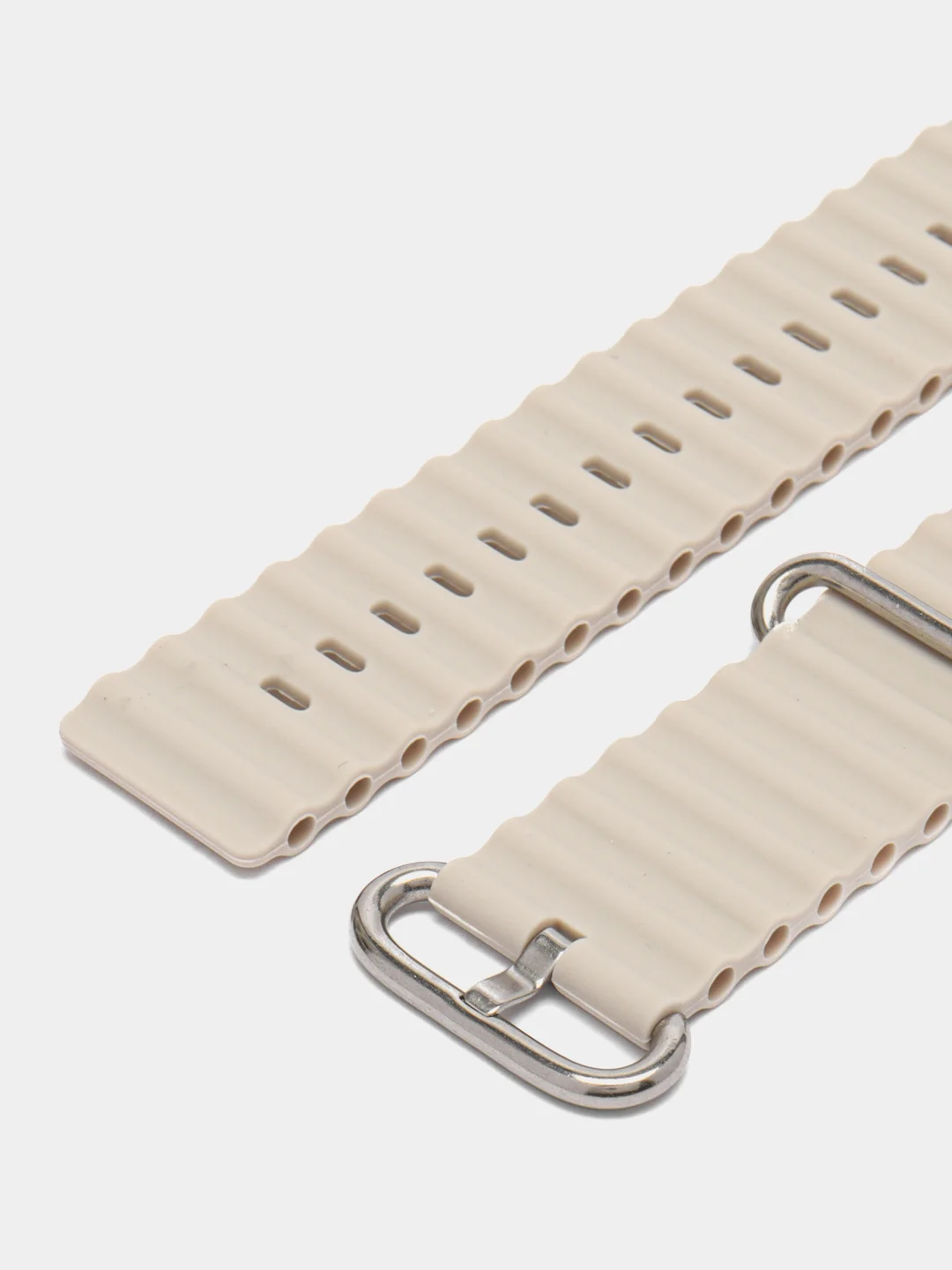 Серый меланж ремешок для часов Apple Watch 42, 44, 45, 49 мм, Ocean band, ULTRA, силикон