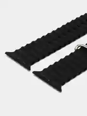 Черный ремешок для часов Apple Watch 42, 44, 45, 49 мм, Ocean band, ULTRA, силикон