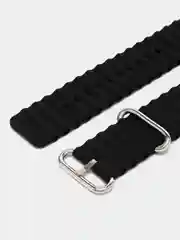 Черный ремешок для часов Apple Watch 42, 44, 45, 49 мм, Ocean band, ULTRA, силикон