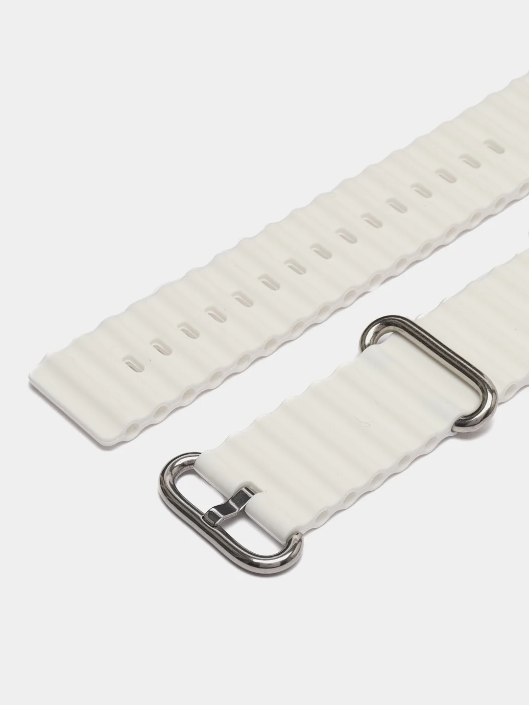 Белый ремешок для часов Apple Watch 42, 44, 45, 49 мм, Ocean band, ULTRA, силикон