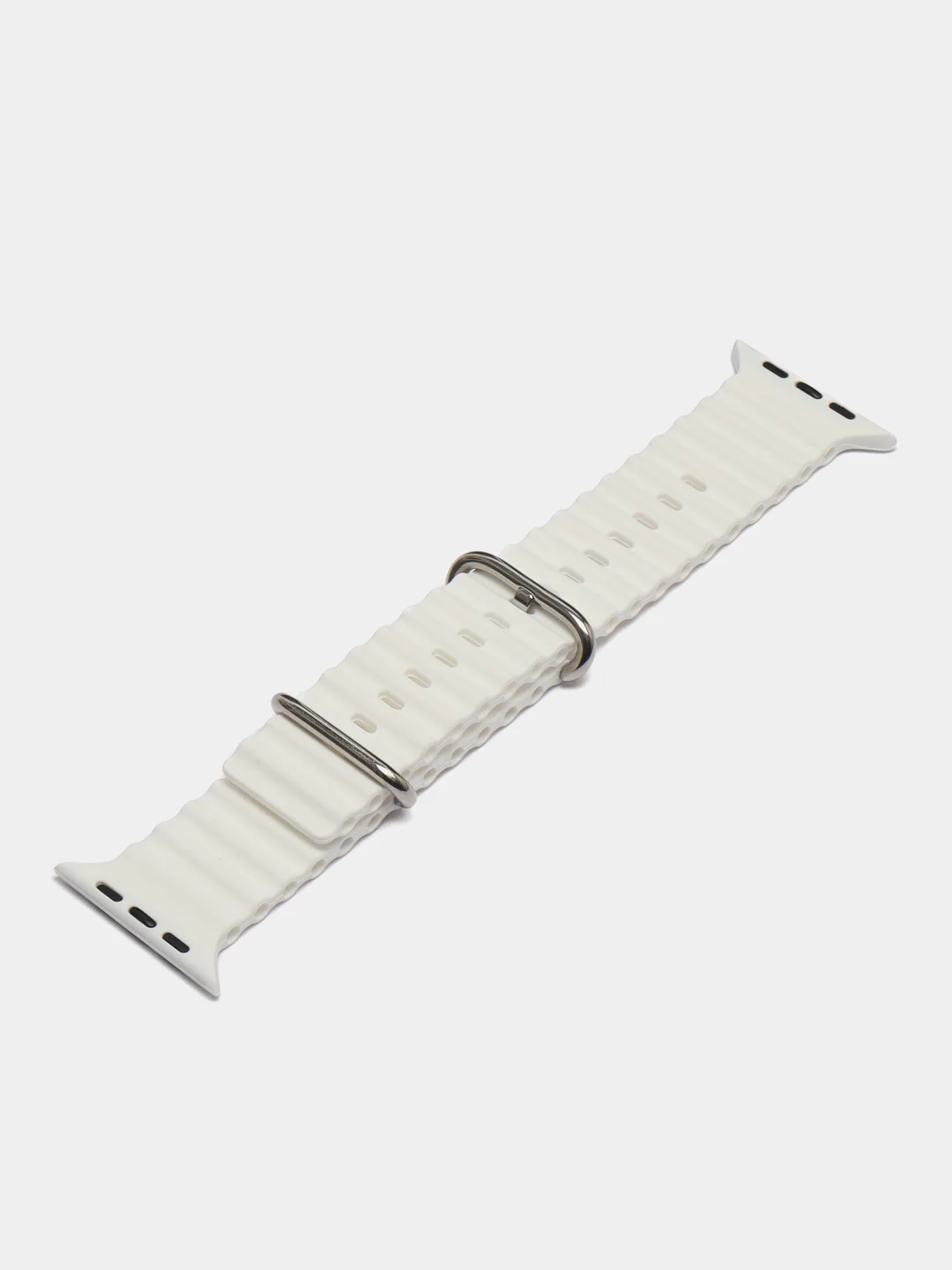 Белый ремешок для часов Apple Watch 42, 44, 45, 49 мм, Ocean band, ULTRA, силикон