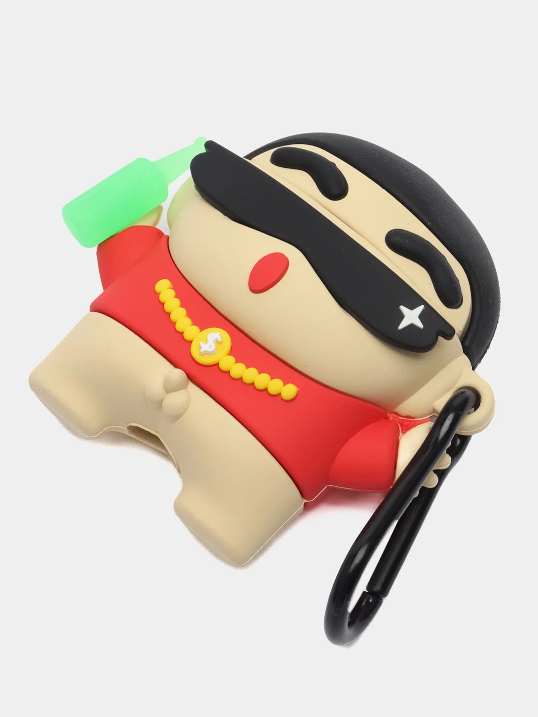 Пудровый чехол для беспроводных наушников AirPods (Аирподс) 1 / 2 / Pro, Pro 2 с карабином