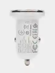 Белый автомобильное зарядное устройство Borofone BZ12A, BZ12B 18W + кабель для iPhone и Android