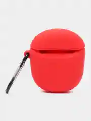 Рыжий чехол для беспроводных наушников AirPods (Аирподс) 1 / 2 / Pro, Pro 2 с карабином