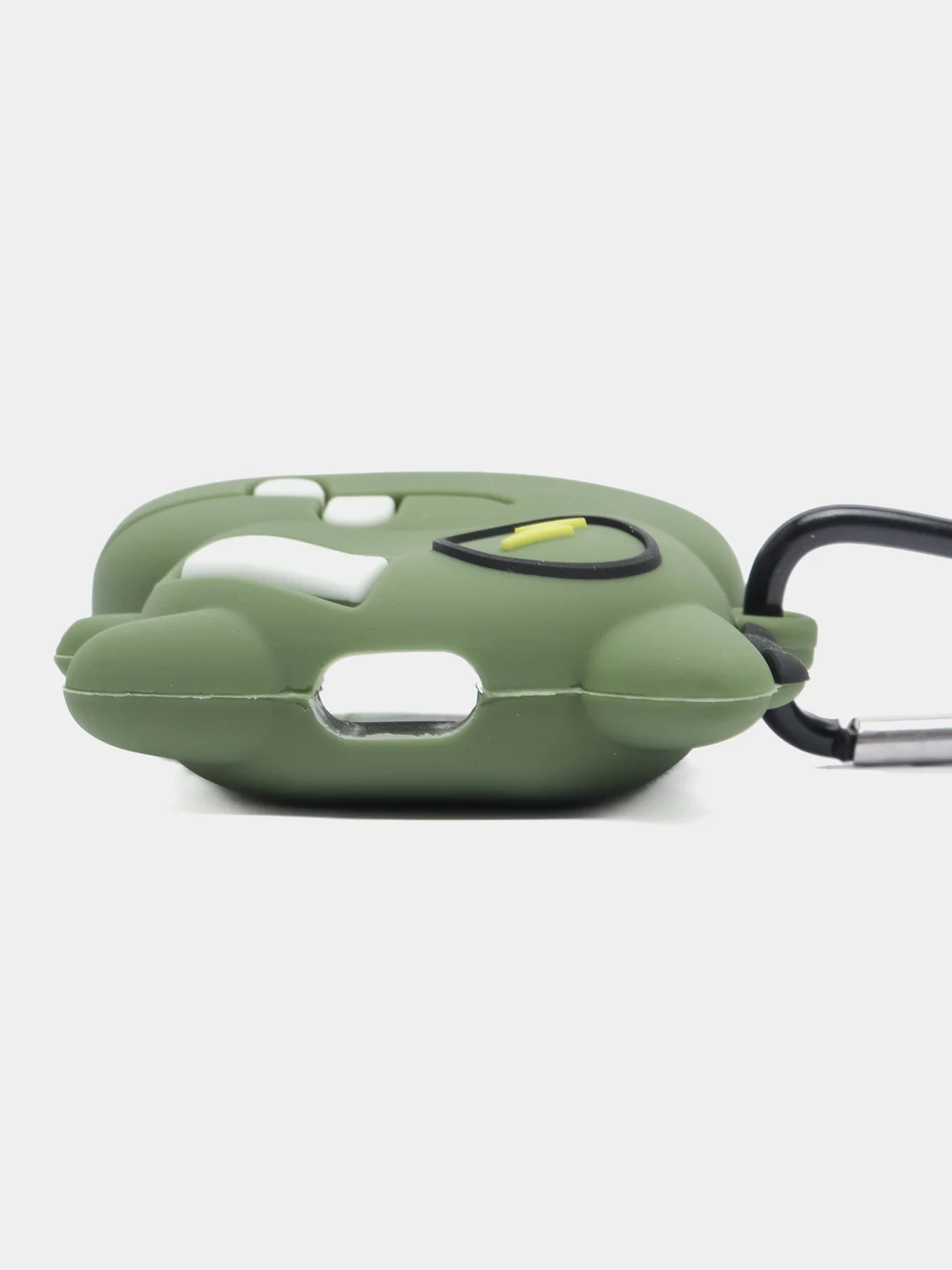 Рыжий чехол для беспроводных наушников AirPods (Аирподс) 1 / 2 / Pro, Pro 2 с карабином