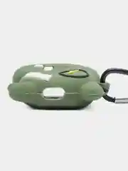 Рыжий чехол для беспроводных наушников AirPods (Аирподс) 1 / 2 / Pro, Pro 2 с карабином