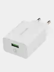 Белый зарядное устройство Borofone BA21A + кабель Type-C, Micro-USB (QC 3.0, 3A, 18W) для Android