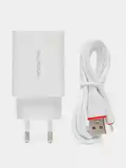 Белый зарядное устройство Borofone BA21A + кабель Type-C, Micro-USB (QC 3.0, 3A, 18W) для Android