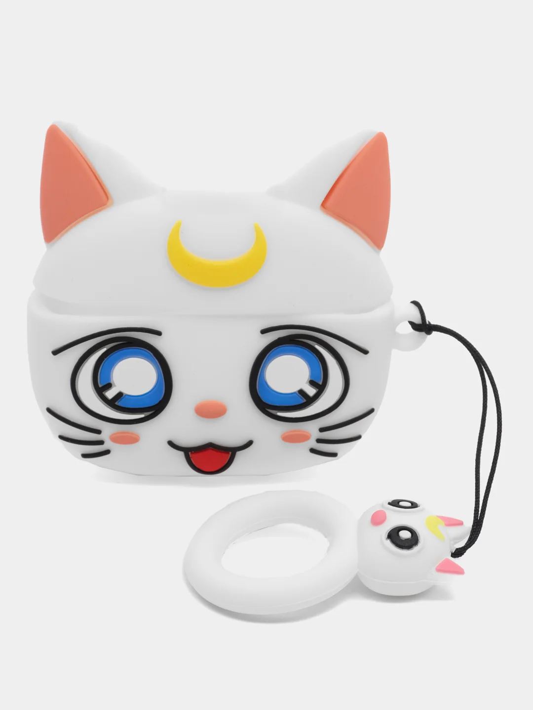 Рыжий чехол для беспроводных наушников AirPods (Аирподс) 1 / 2 / Pro, Pro 2 с карабином