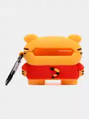 Тёмно-бордовый чехол для беспроводных наушников AirPods (Аирподс) 1 / 2 / Pro, Pro 2 с карабином