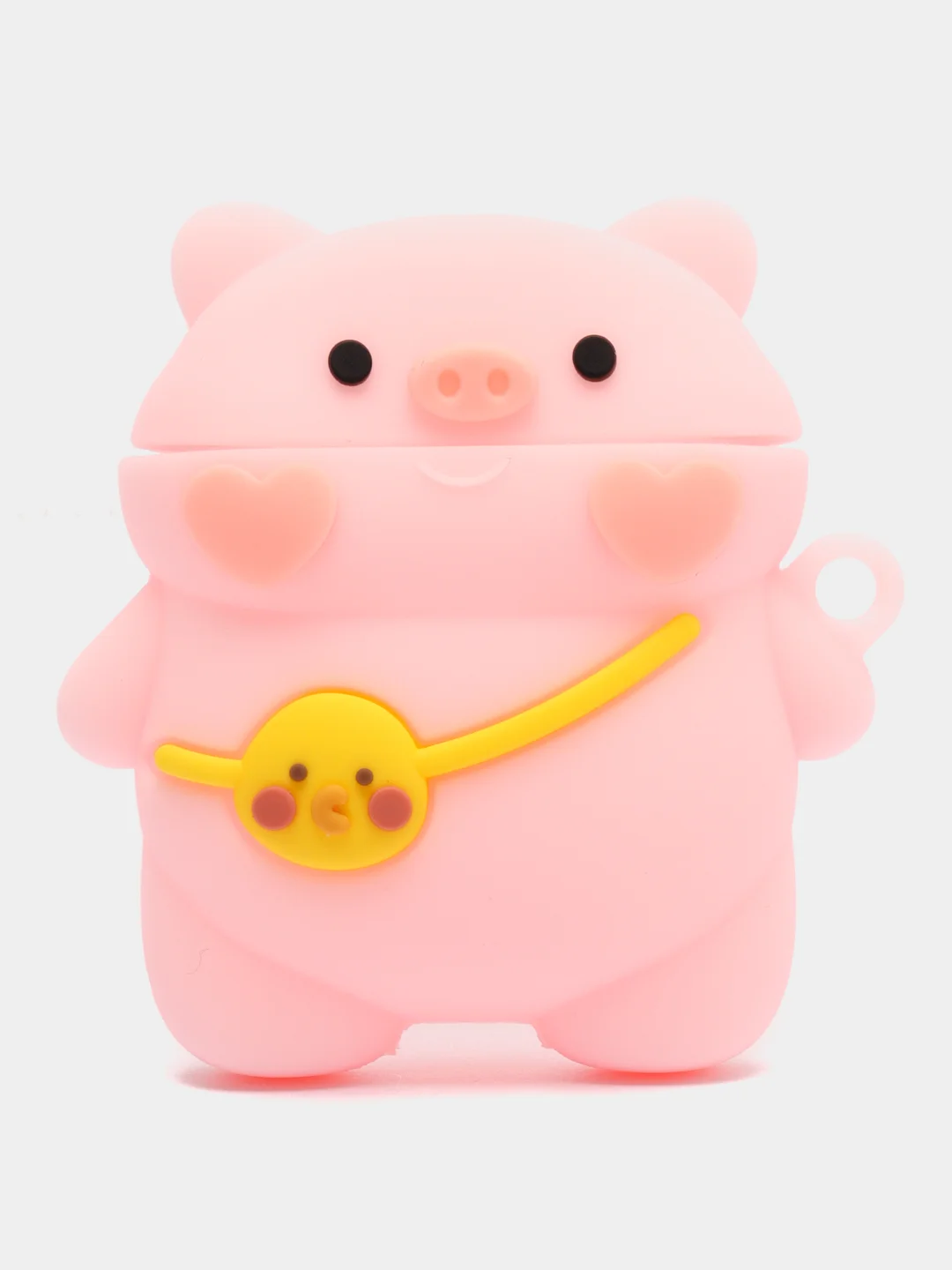 Тёмно-зелёный чехол для беспроводных наушников AirPods (Аирподс) 1 / 2 / Pro, Pro 2 с карабином