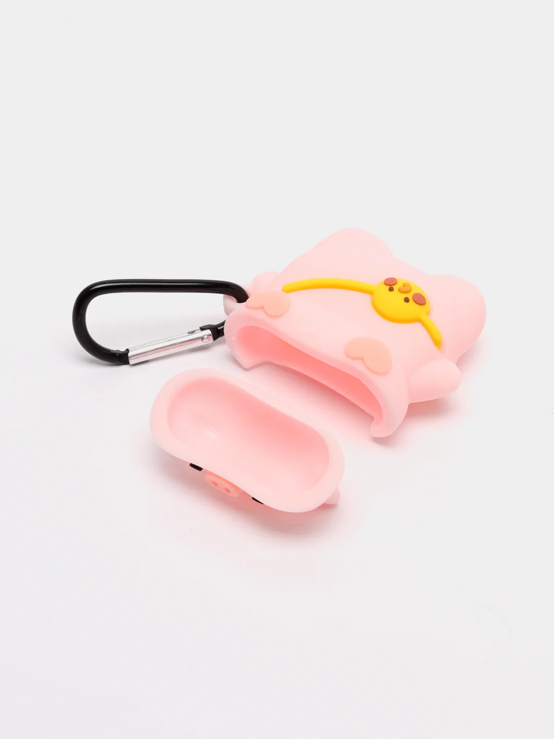 Тёмно-зелёный чехол для беспроводных наушников AirPods (Аирподс) 1 / 2 / Pro, Pro 2 с карабином