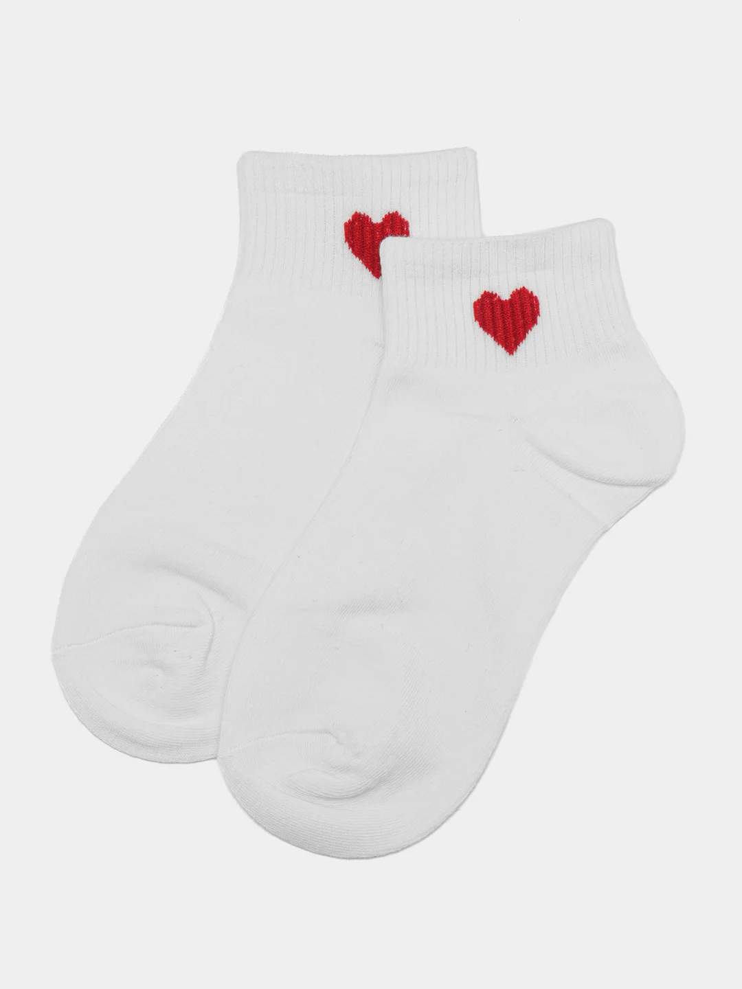Носки женские с принтом "Love", белые, хлопковые, короткие