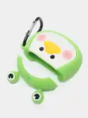 Тёмно-зелёный чехол для беспроводных наушников AirPods (Аирподс) 1 / 2 / Pro, Pro 2 с карабином