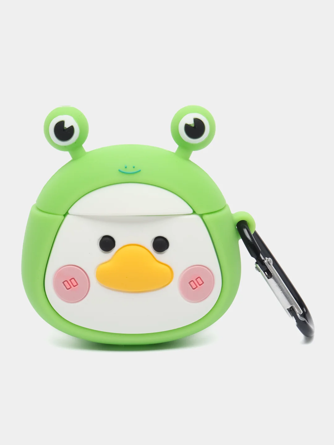 Тёмно-зелёный чехол для беспроводных наушников AirPods (Аирподс) 1 / 2 / Pro, Pro 2 с карабином