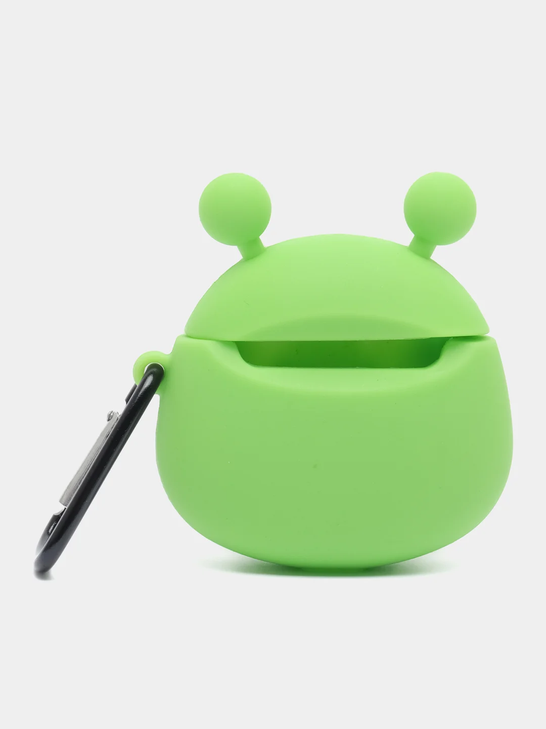 Тёмно-зелёный чехол для беспроводных наушников AirPods (Аирподс) 1 / 2 / Pro, Pro 2 с карабином