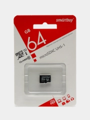 Карта памяти SmartBuy microSD, Class10, 64 GB, 128 GB, флешка для смартфона, UHS-1