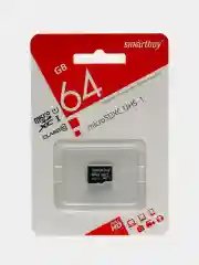 Карта памяти SmartBuy microSD, Class10, 64 GB, 128 GB, флешка для смартфона, UHS-1
