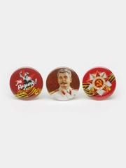 Набор значков "За Родину! Сталин", 37 мм