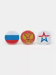 Набор из трёх значков "Государственные символы России", 37 мм