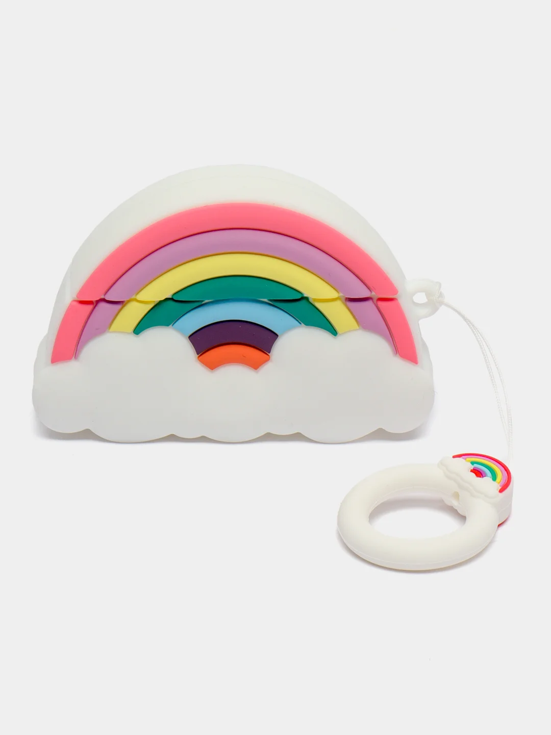 Рыжий чехол для беспроводных наушников AirPods (Аирподс) 1 / 2 / Pro, Pro 2 с карабином