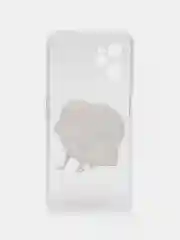 Бежевый силиконовый чехол на Realme C35 / Реалми С35 прозрачный, с рисунком, защита камеры