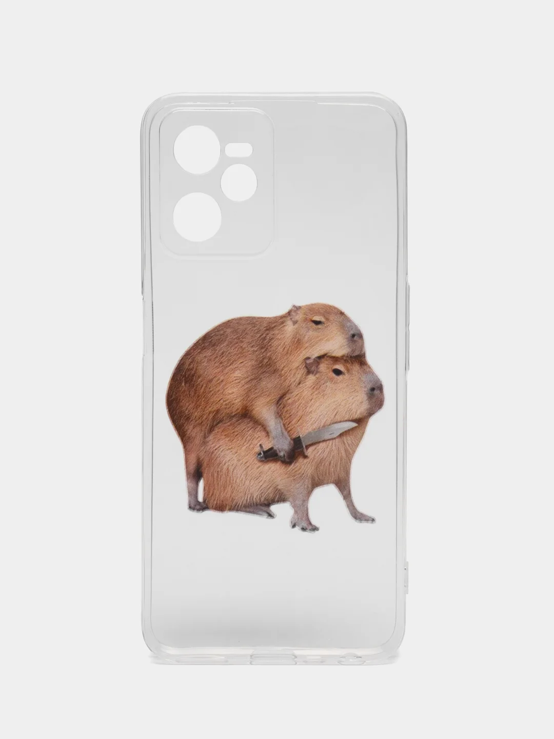 Бежевый силиконовый чехол на Realme C35 / Реалми С35 прозрачный, с рисунком, защита камеры